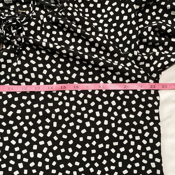 Counterparts Women's Tie Neck Long Sleeve Printed Chiffon Mesh Top Size L - Picture 7 of 9